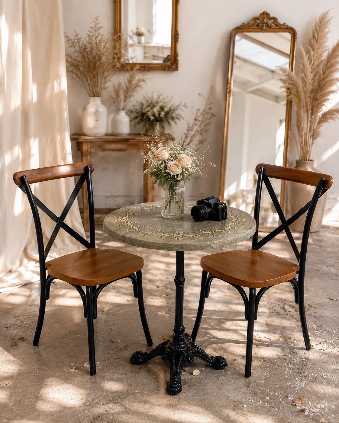 Chaises Bistrot Vintage Bois – Location Mobilier La Réunion